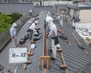 岡本シンホウ産業が担当した熊本豪雨被害にあった文化財人吉温泉旅館の工事