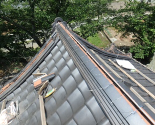 岡本シンホウ産業の熊本豪雨被害にあった文化財人吉温泉旅館の工事
